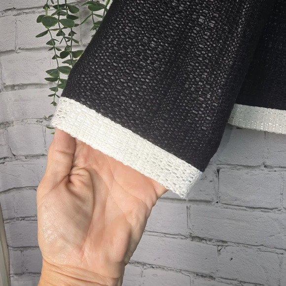 Karl Lagerfeld Vintage Black White Cropped Openfront 3/4 Sleeve Lined Blazer Xl - Picture 5 of 5